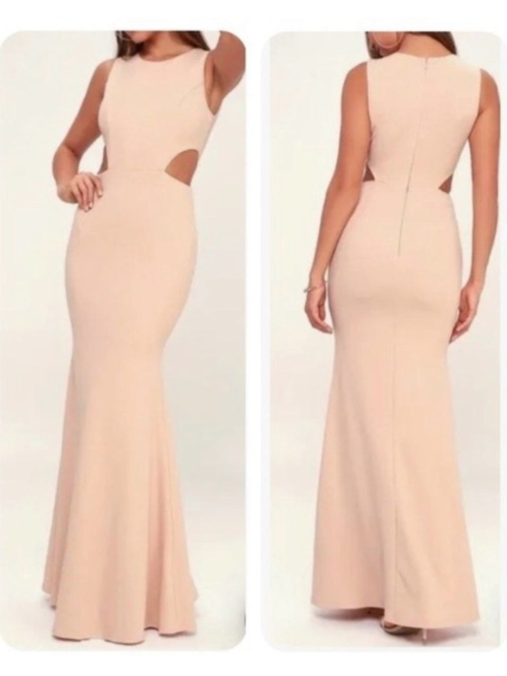 Dusty pink cut out mermaid dress